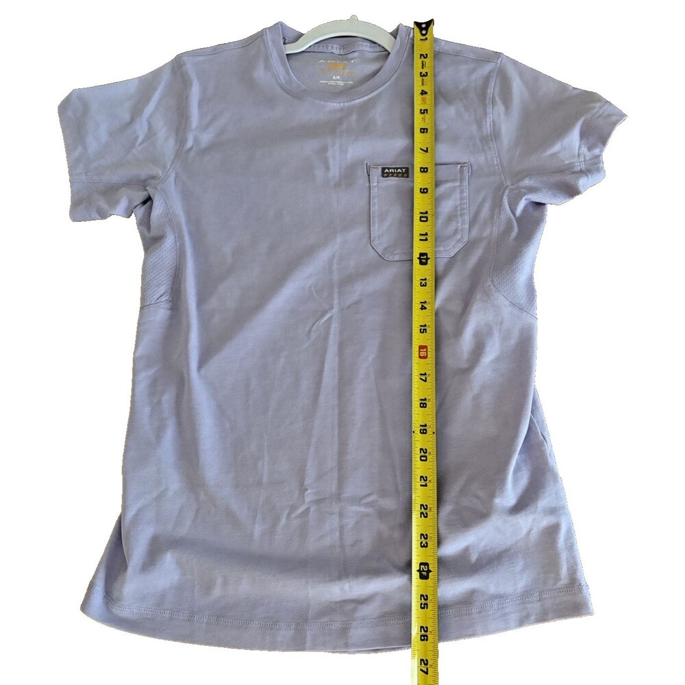 Ariat Rebar T-Shirt Women's Size Small Purple Western Short Sleeve Pocket NEW - Picture 3 of 8